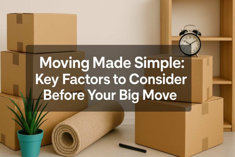 Moving Made Simple: Key Factors to Consider Before Your Big Move