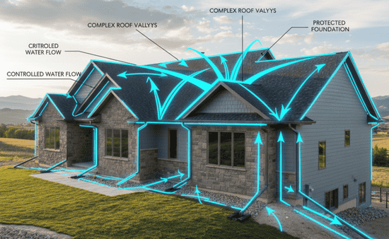Roof Layout and Drainage Flow