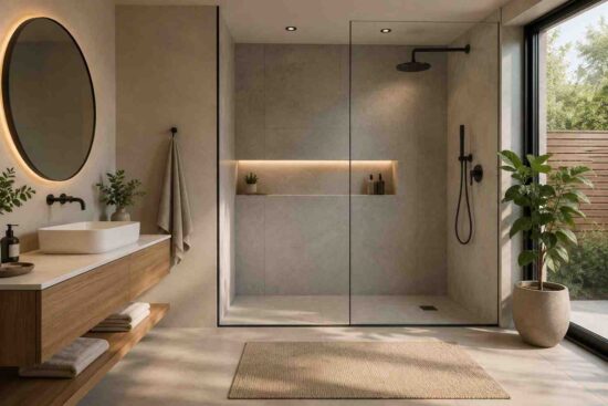 Trade the tub in for a low-profile walk-in shower.
